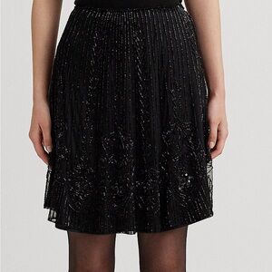 Lauren Ralph Lauren Beaded Mesh A-Line Skirt Size 8 Women’s NWT